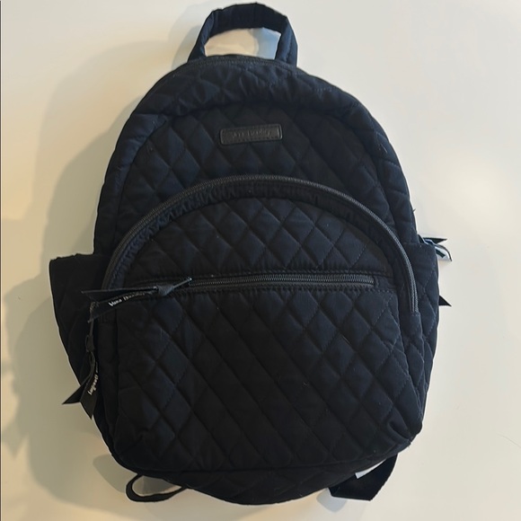 Vera Bradley Handbags - Vera Bradley Quilted Black Small Back Pack- Used